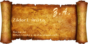 Zádori Anita névjegykártya